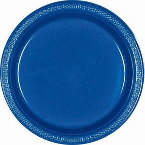 Amscan_OO Tableware - Plates Bright Royal Blue New Pink Dessert Plastic Plates 17cm 20pk