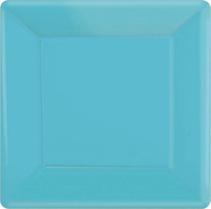 Amscan_OO Tableware - Plates Caribbean Blue Yellow Sunshine Square Dinner Paper Plates 26cm 20pk