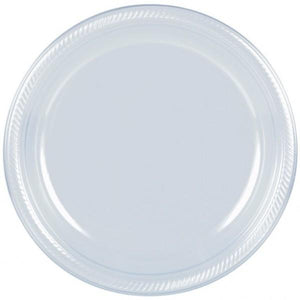 Amscan_OO Tableware - Plates Clear Jet Black Dessert Plastic Plates 17cm 20pk