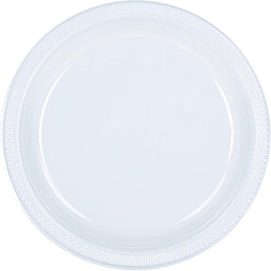 Amscan_OO Tableware - Plates Clear Jet Black Lunch Plastic Plates 23cm 20pk