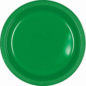 Amscan_OO Tableware - Plates Festive Green Jet Black Lunch Plastic Plates 23cm 20pk
