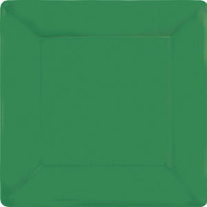 Amscan_OO Tableware - Plates Festive Green Robin's Egg Blue Square Dessert Paper Plates 17cm 20pk