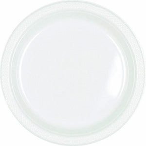 Amscan_OO Tableware - Plates Frosty White Bright Pink Lunch Plastic Plates 23cm 20pk