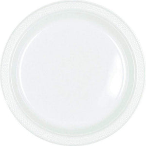 Amscan_OO Tableware - Plates Frosty White Bright Royal Blue Dessert Plastic Plates 17cm 20pk