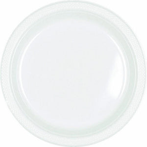 Amscan_OO Tableware - Plates Frosty White Clear Lunch Plastic Plates 23cm 20pk