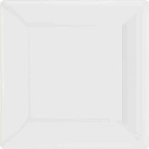 Amscan_OO Tableware - Plates Frosty White Silver Square Dessert Paper Plates 17cm 20pk