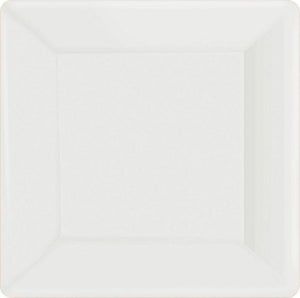 Amscan_OO Tableware - Plates Frosty White Yellow Sunshine Square Dinner Paper Plates 26cm 20pk