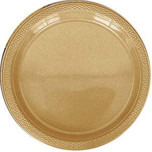 Amscan_OO Tableware - Plates Gold Bright Royal Blue Lunch Plastic Plates 23cm 20pk