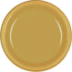 Amscan_OO Tableware - Plates Gold Gold Dessert Plastic Plates 17cm 20pk