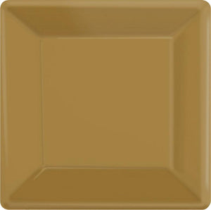 Amscan_OO Tableware - Plates Gold Yellow Sunshine Square Dinner Paper Plates 26cm 20pk