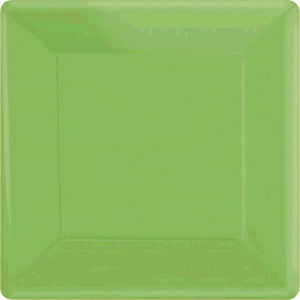 Amscan_OO Tableware - Plates Kiwi Festive Green Square Dessert Paper Plates 17cm 20pk