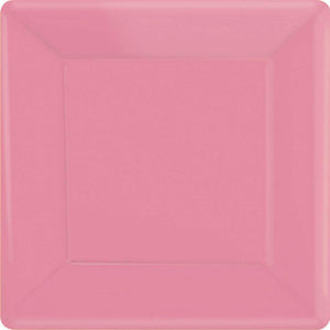 Amscan_OO Tableware - Plates New Pink Apple Red Square Dinner Paper Plates 26cm 20pk