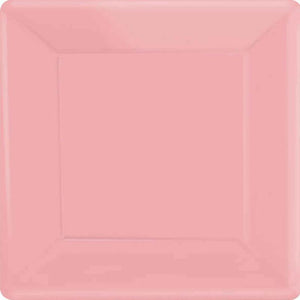 Amscan_OO Tableware - Plates New Pink Silver Square Dessert Paper Plates 17cm 20pk