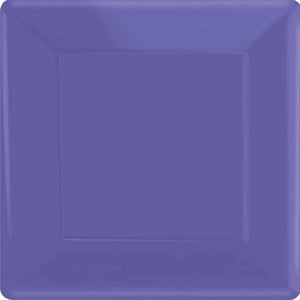 Amscan_OO Tableware - Plates New Purple Festive Green Square Dessert Paper Plates 17cm 20pk