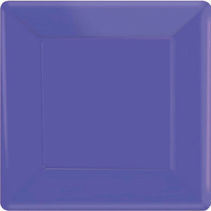 Amscan_OO Tableware - Plates New Purple Yellow Sunshine Square Dinner Paper Plates 26cm 20pk