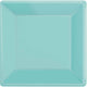 Amscan_OO Tableware - Plates Robin's Egg Blue Silver Square Dinner Paper Plates 26cm 20pk