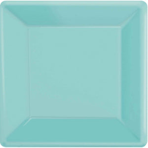 Amscan_OO Tableware - Plates Robin's Egg Blue Yellow Sunshine Square Dinner Paper Plates 26cm 20pk