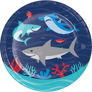 Amscan_OO Tableware - Plates Shark Party Lunch Paper Plates 18cm 8pk