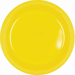 Amscan_OO Tableware - Plates Yellow Sunshine Yellow Sunshine Dessert Plastic Plates 17cm 20pk