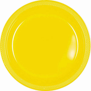 Amscan_OO Tableware - Plates Yellow Sunshine Yellow Sunshine Lunch Plastic Plates 23cm 20pk