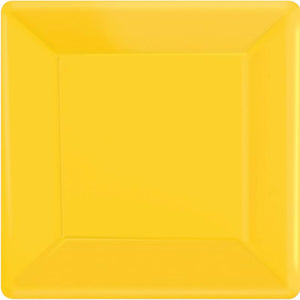 Amscan_OO Tableware - Plates Yellow Sunshine Yellow Sunshine Square Dessert Paper Plates 17cm 20pk