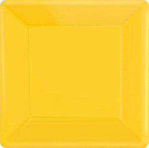 Amscan_OO Tableware - Plates Yellow Sunshine Yellow Sunshine Square Dinner Paper Plates 26cm 20pk