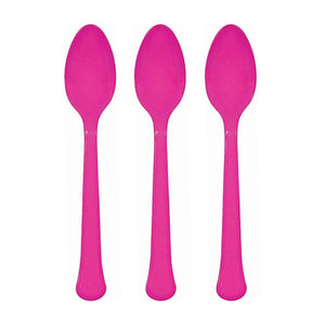 Amscan_OO Tableware - Spoons, Forks, Knives & Tongs Bright Pink Bright Royal Blue Premium Plastic Spoons 20pk