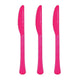 Amscan_OO Tableware - Spoons, Forks, Knives & Tongs Bright Pink Jet Black Premium Plastic Knives 20pk