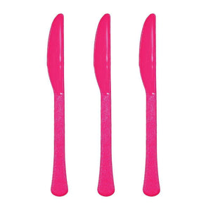 Amscan_OO Tableware - Spoons, Forks, Knives & Tongs Bright Pink Robin's Egg Blue Premium Plastic Knives 20pk