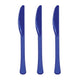 Amscan_OO Tableware - Spoons, Forks, Knives & Tongs Bright Royal Blue Jet Black Premium Plastic Knives 20pk