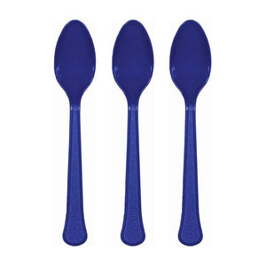 Amscan_OO Tableware - Spoons, Forks, Knives & Tongs Bright Royal Blue New Purple Premium Plastic Spoons 20pk