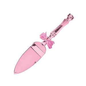 Amscan_OO Tableware - Spoons, Forks, Knives & Tongs Cake Server Pink with Bow & Gem 25cm Each