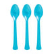 Amscan_OO Tableware - Spoons, Forks, Knives & Tongs Caribbean Blue Jet Black Premium Plastic Spoons 20pk