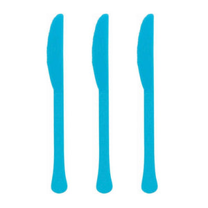 Amscan_OO Tableware - Spoons, Forks, Knives & Tongs Caribbean Blue New Pink Premium Plastic Knives 20pk