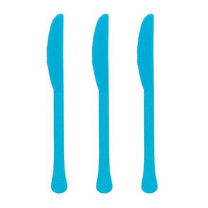 Amscan_OO Tableware - Spoons, Forks, Knives & Tongs Caribbean Blue Robin's Egg Blue Premium Plastic Knives 20pk