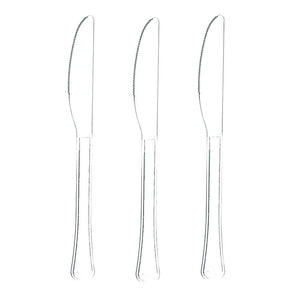 Amscan_OO Tableware - Spoons, Forks, Knives & Tongs Clear Silver Premium Plastic Knives 20pk