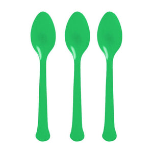 Amscan_OO Tableware - Spoons, Forks, Knives & Tongs Festive Green Festive Green Premium Plastic Spoons 20pk