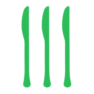 Amscan_OO Tableware - Spoons, Forks, Knives & Tongs Festive Green Jet Black Premium Plastic Knives 20pk