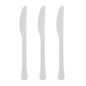 Amscan_OO Tableware - Spoons, Forks, Knives & Tongs Frosty White Robin's Egg Blue Premium Plastic Knives 20pk