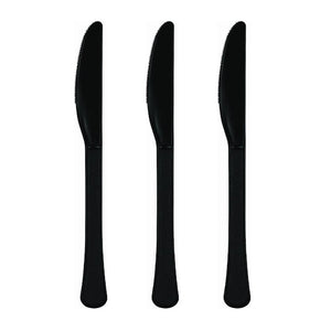 Amscan_OO Tableware - Spoons, Forks, Knives & Tongs Jet Black Jet Black Premium Plastic Knives 20pk