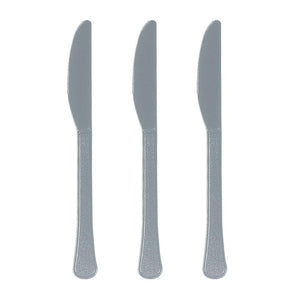 Amscan_OO Tableware - Spoons, Forks, Knives & Tongs Silver Silver Premium Plastic Knives 20pk