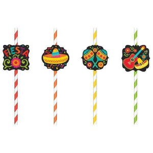 Amscan_OO Tableware - Straws Fiesta Paper Straws 12pk