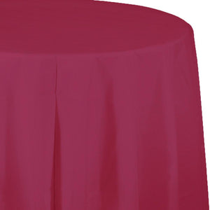 Amscan_OO Tableware - Table Covers Berry Jet Black Plastic Round Tablecover 2.1m Each