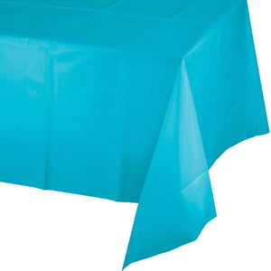 Amscan_OO Tableware - Table Covers Caribbean Blue Apple Red Plastic Rectangular Tablecover 137cm x 274cm Each