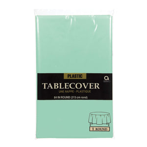 Amscan_OO Tableware - Table Covers Cool Mint Jet Black Plastic Round Tablecover 2.1m Each
