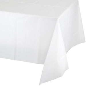 Amscan_OO Tableware - Table Covers Frosty White Apple Red Plastic Rectangular Tablecover 137cm x 274cm Each