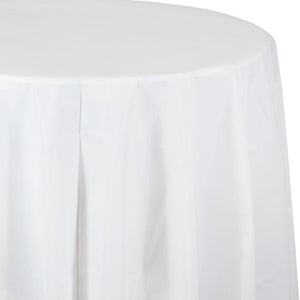 Amscan_OO Tableware - Table Covers Frosty White Jet Black Plastic Round Tablecover 2.1m Each