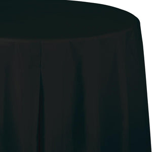 Amscan_OO Tableware - Table Covers Jet Black Jet Black Plastic Round Tablecover 2.1m Each