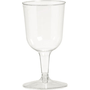 Amscan_OO Tableware - Wine, Cocktail, Champagne, & Glasses Clear Plastic Wine Glass 162ml 32pk