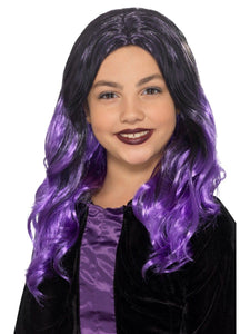 Wigs, Beards & Moustaches - Wigs Black and Purple Kids Witch Wig